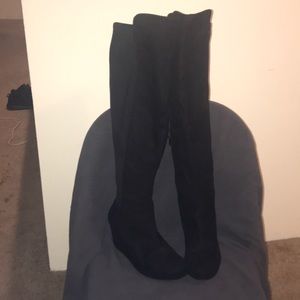 Black over knee boots
